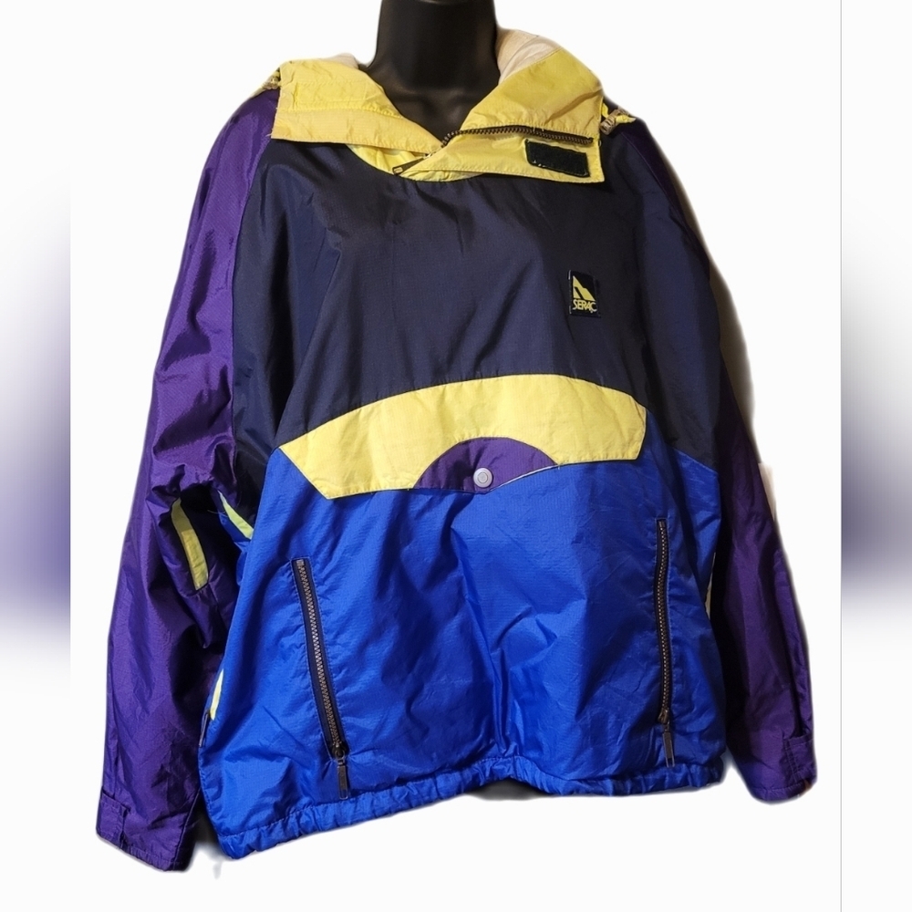 Serac Vintage Colorblock Medium Windbreaker Thinsulate Jacket Coat Streetwear